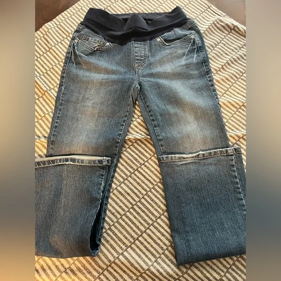 Oh Baby by Motherhood Blue Flare Wide Leg Jeans - Picture 1 of 3